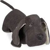 Relaxdays Türstopper Hund, Stoff, mit Sand gefüllt, für Boden, innen, schwer, Deko Türsack Tier, HBT: 14x32x14 cm, braun