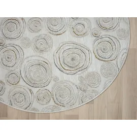 Myflair My Style Kurzflorteppich 120 x 120 cm Beige/Silber/Weiß
