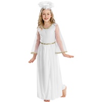 tectake Mädchenkostüm zauberhafter Engel | Kleid in Wickeloptik | Heiligenschein und schöne Federn (12-14 Jahre | Nr. 300225)