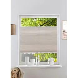 Plissee »WILLA«, Lichtschutz, ohne Bohren, verspannt, NEUHEIT in Leinenoptik, 98146458-10 leinenoptik