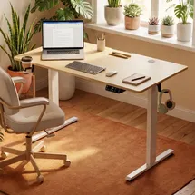 CASARIA Höhenverstellbarer Schreibtisch Beige