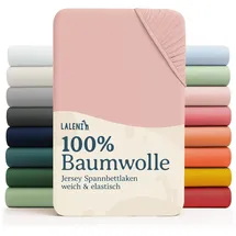 Laleni Spannbettlaken Atmungsaktives weiches und wärmendes Spannbettlaken, Baumwolle, Gummizug: rundum, (2 Stück), Kinderbett, Spielgitter, Wiege oder Stubenwagen mit Rundumgummizug rosa 60x120 cm x 70x140 cm