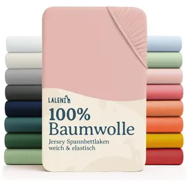 Laleni Spannbettlaken Atmungsaktives weiches und wärmendes Spannbettlaken, Baumwolle, Gummizug: rundum, (2 Stück), Kinderbett, Spielgitter, Wiege oder Stubenwagen mit Rundumgummizug rosa 60x120 cm x 70x140 cm