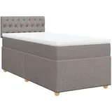 vidaXL Boxspringbett mit Matratze Taupe 100x200 cm Stoff