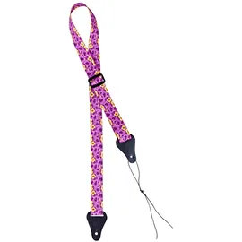 Ortega Guitars Ukulele Gurt verstellbar - Nylon Straps Series - purple flower