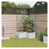 vidaXL Garten-Pflanzgefäß 3 Komplettset 3 x 3 x 3 cm Weiß