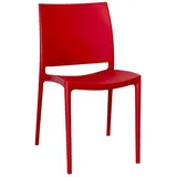okaffarefatto Stuhl, Esszimmer Altea Kunststoff, Farbe Rot Modell