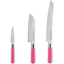 F.Dick F. DICK Pink Spirit Set (3-Teiliges Messerset, bestehend aus Santoku/Officemesser/Brotmesser, Küchenmesser) 81798000-79