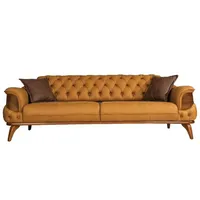 Xlmoebel Sofa Luxus Chesterfield Dreisitzer Sofa in gelbem Leder aus den USA, Hergestellt in Europa gelb