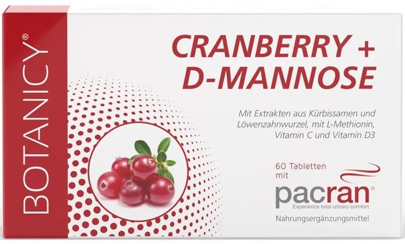 Botanicy Cranberry + D-Mannose Tabletten für gesunde Harnwege 60 TABL