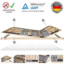 Matratzen Perfekt Lattenrost mit 42 Leisten Kopfteil verstellbar 90 x 190 cm