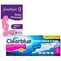 Femibion Clearblue Schwangerschaftstest Triplecheck + Femibion 0 Babyplan