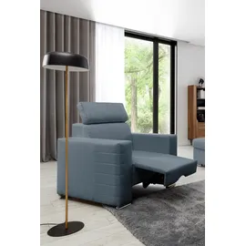 Fun Möbel Sessel Canton Stoff 94 x 92 x 0 cm Azurblau mit Kissen