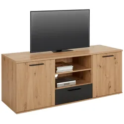 TV-Element in Eichefarben/Schwarz