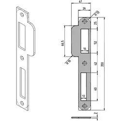 Lappenschließblech LB3020, Nickel silber, DIN-Richtung: DIN Rechts