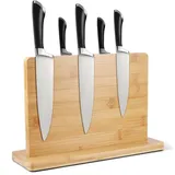 BlingBin Magnet-Messerblock Holz Unbestückte Messerblöcke, Doppelseitiger Messerhalter (1tlg), platzsparender Messerhalter, robuste Magnetkraft, für alle Messerarten beige