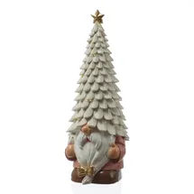 MARELIDA LED Weihnachtswichtel mit beleuchteter Mütze Dekofigur 29cm Timer Batterie