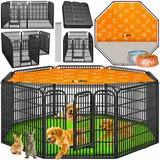 Lovpet Welpenlaufstall Freilaufgehege 8 Stück Grau 80 x 80 cm