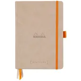 Rhodia 118574C Notizheft Goalbook (DIN A5, 14,8 x 21 cm, Dot, praktisch und trendige, mit festem Deckel, 90g weißes Papier, 120 Blatt) 1 Stück, Beige