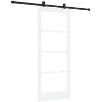 vidaXL Haustür Schiebetür ORKDAL Weiß und Schwarz 83 x 202 cm (1-St) schwarz
