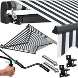 KESSER® Gelenkarmmarkise Vormontiert Markise Gelenkmarkise 250 x 200 cm Terrassenmarkise Sonnenmarkise inkl. Wandhalterung Sonnenschutz Balkonmarkise wasserabweisend Alu/Polyester Weiß/Anthrazit