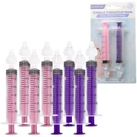 BORNOVA Nasenspritzen spülen nasendusche kinder nasenspülung für kochsalzlösung baby nase nasenspitze spritze für BPA-frei Packung mit 4 (10 ml 8 STÜCK (4 LILA + 4 ROSA))