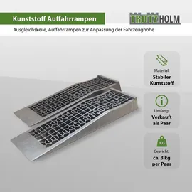 Trutzholm TRUTZHOLM® 1 Paar Kunststoff Auffahrrampen extra flach PKW, Wohnwagen und Wohnmobil, 3T Traglast