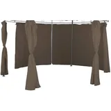 Linder Seitenteile für Pavillon rund Ø3,5m 6er Set Polyester beige rot grau Taupe, Farbe:Taupe