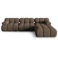 Micadoni Sofa Bellis, modular 4-Sitzer mit flachem Modul braun