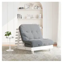 vidaXL Futon Schlafsofa mit Matratze Weiß 80x206x11 Massivholz Kiefer