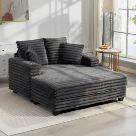 Homcom Schlafsofa, Grau, Kunststoff, 2-Sitzer, Füllung: Schaumstoff,Schaumstoff,Taschenfederkern, 134x89x151 cm, Wohnzimmer, Sofas & Couches, Schlafsofas