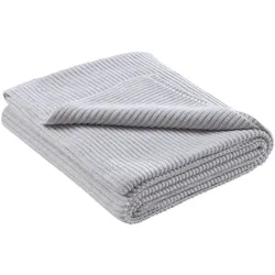 wometo eco Kuscheldecke Strick 140x190 weiß meliert - 60% GRS zertifiziertes recyceltes Material & OEKO-TEX Strickdecke Kuscheldecke