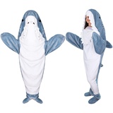 Belloxis Hai Kuscheldecke Mit Ärmeln Shark Geschenke für Frauen Geburtstagsgeschenk für Frauen Geschenke für Freundin Frau Freundinnen Hoodie Decke mit Ärmeln und Kapuze Geschenke für Männer Ehemann