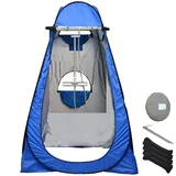 Duschzelt Pop Up, Camping Duschkabine, Duschzelt Camping, Toilettenzelt Camping, Dusch Zelt, Umkleidezelt, Duschkabine für Outdoor, 120 x 120 x 190 cm (Blau)