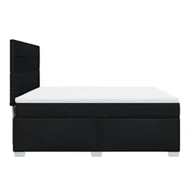 vidaXL Boxspringbett mit Matratze Schwarz 180x200 cm Stoff