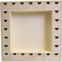 Artemio Adventskalender aus Holz zum Selbstgestalten 39 x 39,5 x 6,5 cm