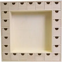 Artemio Adventskalender aus Holz zum Selbstgestalten 39 x 39,5 x 6,5 cm