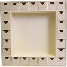 Artemio Adventskalender aus Holz zum Selbstgestalten 39 x 39,5 x 6,5 cm