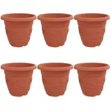 vidaXL Runder Blumentopf Ø 26 x 21,5 cm Ziegelrot
