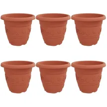vidaXL Runder Blumentopf Ø 26 x 21,5 cm Ziegelrot