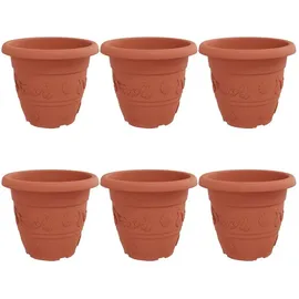 vidaXL Runder Blumentopf Ø 26 x 21,5 cm Ziegelrot