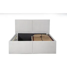 Halmon Schlafkomfort Betten Polsterbett Milano Weiß 100 x 200 x 32 cm Stauraum Mit hochwertiger Matratze H3 (bis 120 kg) und Lattenrost
