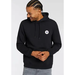 Converse Kapuzensweatshirt CONVERSE "CONVERSE GO-TO CHUCK TAYLOR PATCH HOODIE" Gr. L, schwarz, Herren, Sweatware, Obermaterial: 80% Baumwolle, 20% Polyester, Sweatshirts