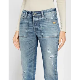 Gang Boyfriend-Jeans GANG "94NICA WORKER", Damen, Gr. 27, Normalgrößen, destroy denim, 90% Baumwolle, 2% Elasthan, 8% Polyester, unifarben, Ballonform lang, Jeans, im 5-Pocket-Style