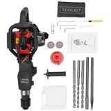 2-Takt Benzin Abbruchhammer mit 3 Bohrer, 32.6ccm Meißelhammer Schlaghammer Betonbrecher Lochbohrer, 30J Stemmhammer Vorschlaghammer Benzin Abbruchhammer Für Beton Mauerwerk und Asphaltbeläge