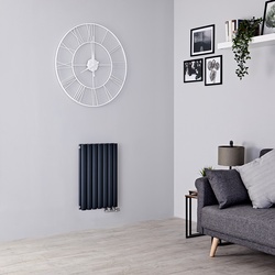Design Heizkörper Horizontal Anthrazit 635x413mm 729W, doppellagig - Revive Caldae