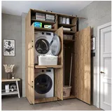 roomart Waschmaschinenschrank DORA 130 x 230 x 74 cm Beige