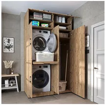 roomart Waschmaschinenschrank DORA 130 x 230 x 74 cm Beige