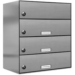 AL Briefkastensysteme 3 Fächer Premium Edelstahl Durchwurf Briefkasten Anlage für Post Post A4, modern, robust, wetterfest, Artikelnummer: 132V3DZ1KS