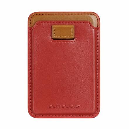 Dux Ducis Magnetic Leather Wallet magnetische Geldbörse MagSafe für iPhone RFID-Blocker Rot